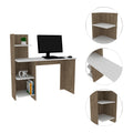 White And Pine 4 Shelf Writing Desk White Particle Board