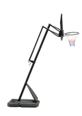 Height Adjustable 7.5 To 10Ft Basketball Hoop 44 Inch Backboard Portable Basketball Goal System With Stable Base And Wheels, Use For Outdoor Black White Iron