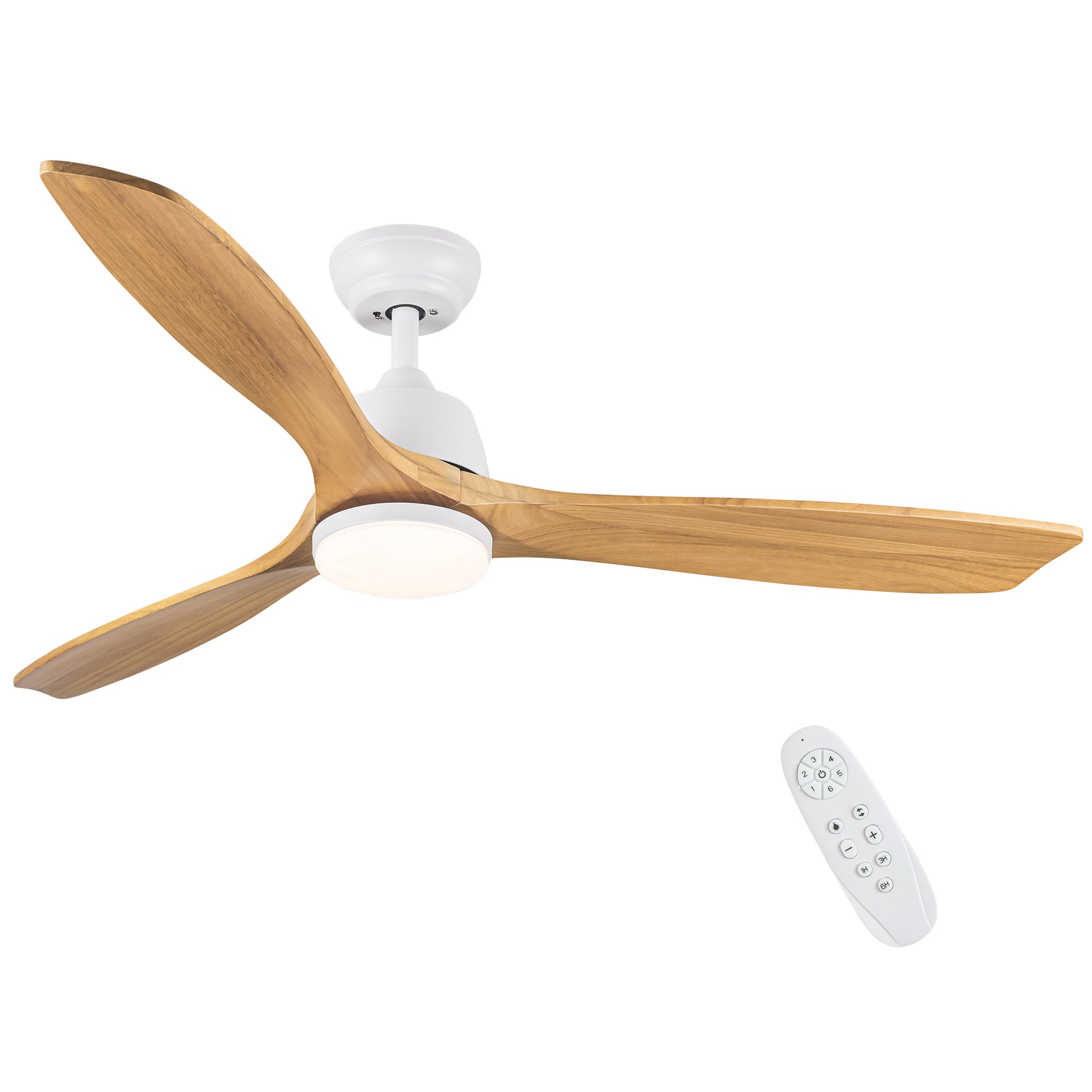 Yuhao 52 In.Intergrated Led Ceiling Fan Lighting With Remote Control Beige Yellow Abs