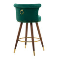 Coolmore Swivel Bar Stools With Backrest Footrest With A Fixed Height Of 360 Degrees Emerald Solid Wood