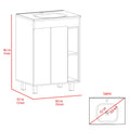 White 2 Shelf Rectangle Freestanding Vanity Cabinet White Particle Board