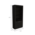 Black Wengue 3 Shelf Rectangle 5 Bottle Bar Cabinet Black Particle Board