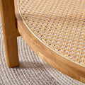 Modern Simple Circular Double Layer Solid Wood Tea Table Rattan Woven Chinese Side Table Small Round Table Suitable For Living Room, Dining Room And Bedroom Natural Wood Solid Wood