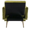 Coolmore Velvet Accent Chair With Adjustable Armrests And Backrest, Button Tufted Lounge Chair, Single Recliner Armchair With Ottoman Olive Green Metal