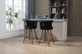 Coolmore Swivel Bar Stools With Backrest Footrest With A Fixed Height Of 360 Degrees Black Solid Wood