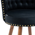 Coolmore Swivel Bar Stools With Backrest Footrest With A Fixed Height Of 360 Degrees Black Solid Wood