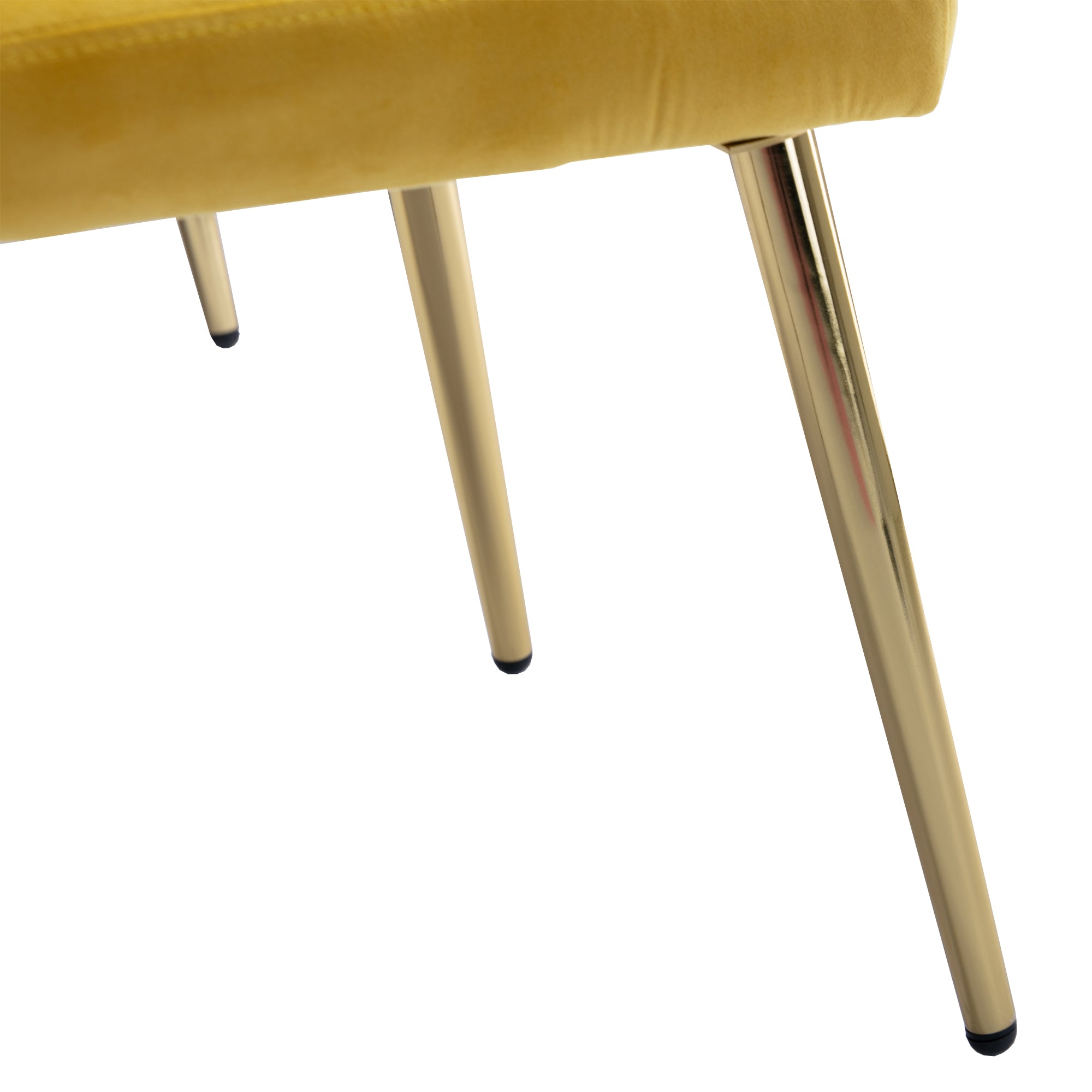 COOLMORE Velvet Accent Chair with Adjustable Armrests mustard-metal