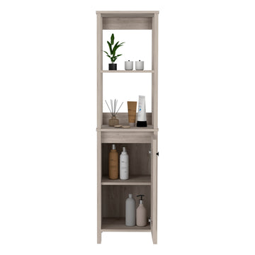 Hanover 4 Shelf Linen Cabinet Light Grey Light Gray Particle Board