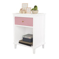 26.77''H Wooden Nightstand With One Drawer One Shelf For Kids, Adults, Pink Pink Mdf