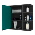 Roseburg 6 Shelf Medicine Cabinet With Mirorr Black Wengue Black Particle Board