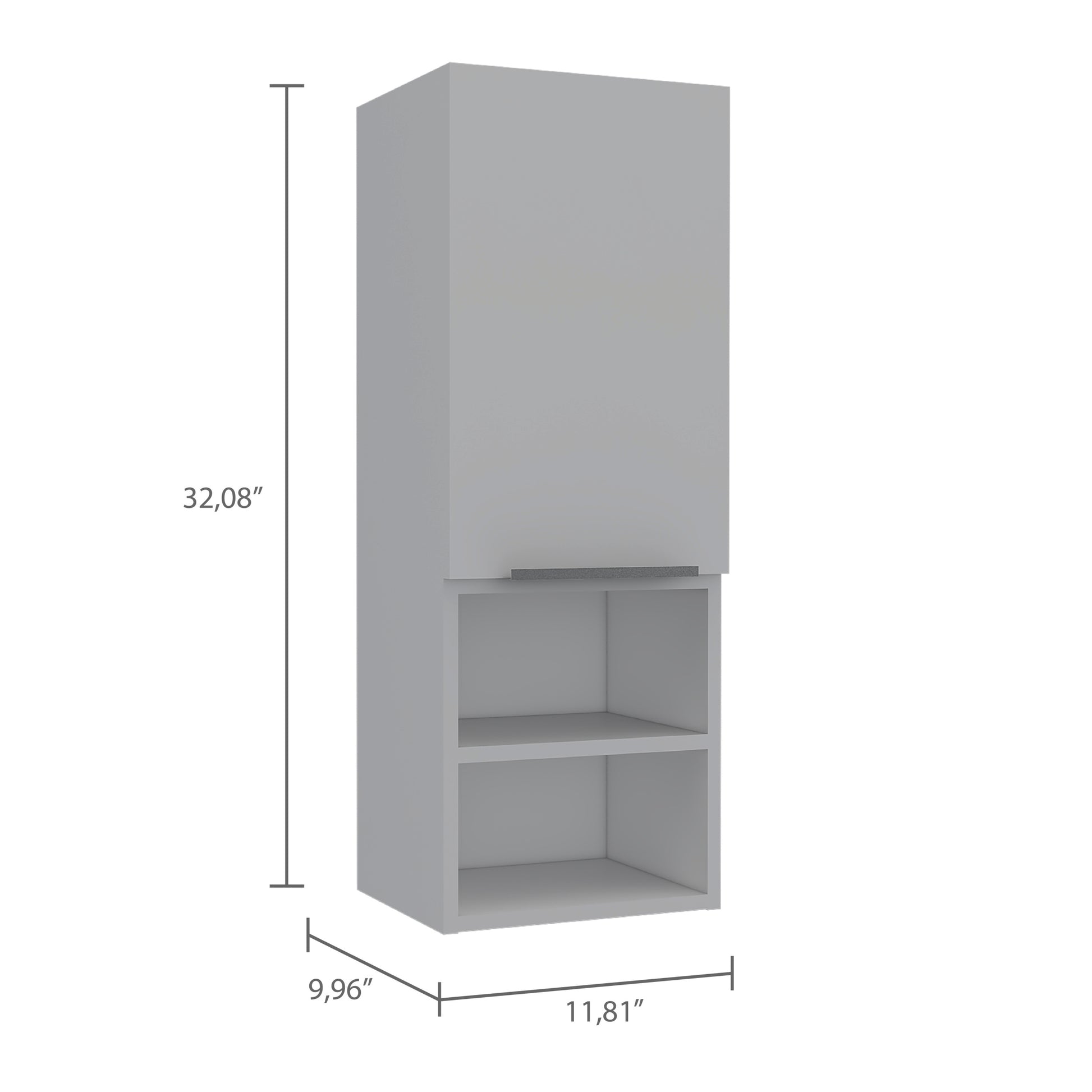 Kingston Rectangle 2 Shelf Medicine Cabinet White White Particle Board