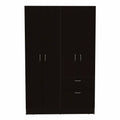 Maltby 1 Drawer Rectangle Armoire Black Wengue And White Black Particle Board