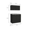 Cambridge 2 Piece Rectangle Cabinet Set Black Wengue Black Particle Board