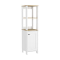 Hanover 4 Shelf Linen Cabinet Light Oak And White White Particle Board