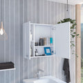 4 Shelf Bathroom Medicine Cabinet With Mirror White Particle Board