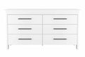 Southington 6 Drawer Rectangle Dresser White White Particle Board