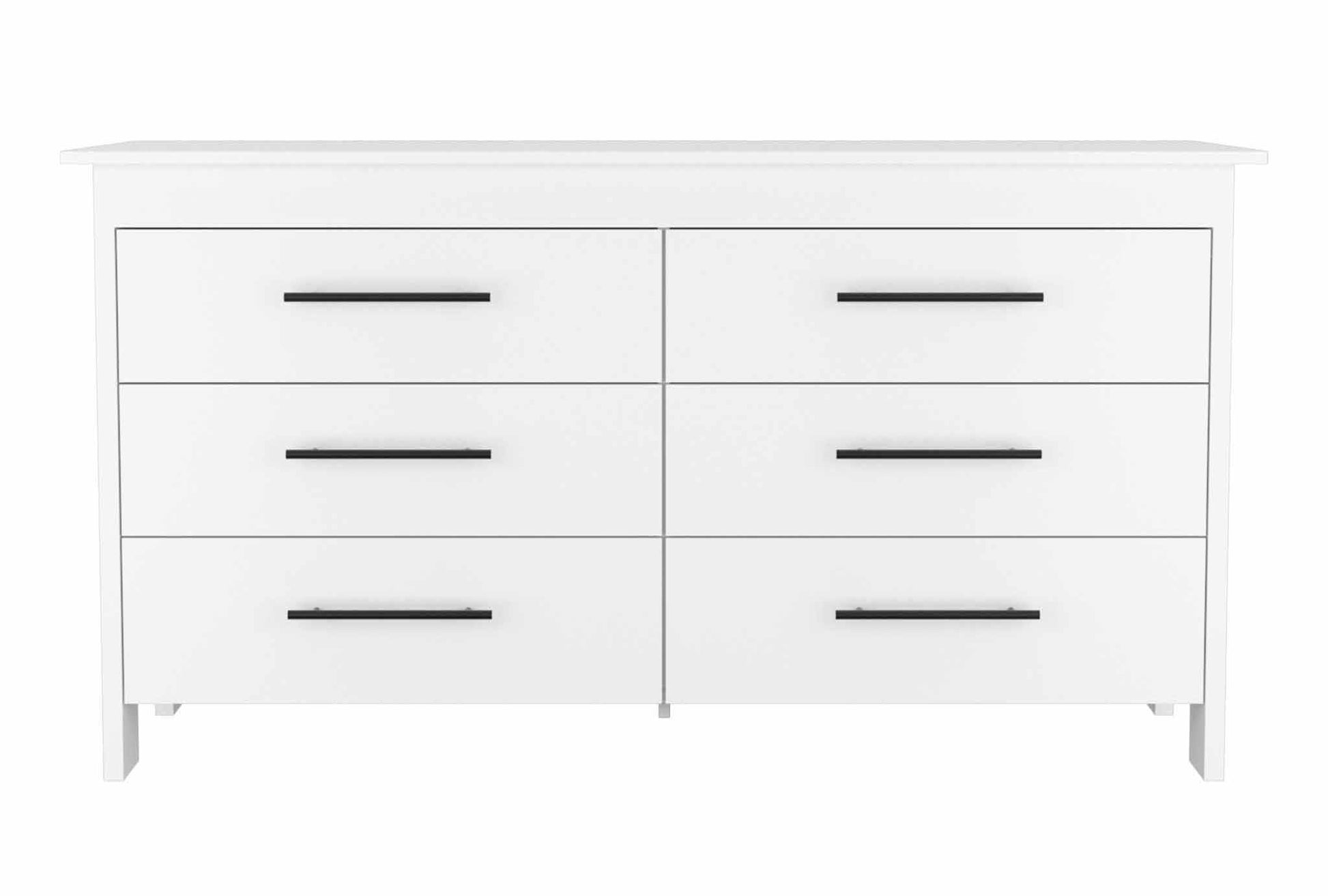 Southington 6 Drawer Rectangle Dresser White White Particle Board