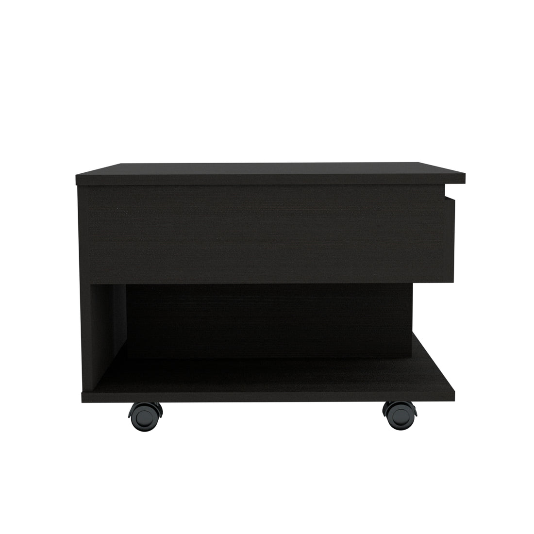 Black Wengue 1 Drawer 1 Shelf Lift Top Coffee Table Black Particle Board