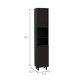 Thorndike 2 Shelf Rectangle Pantry Cabinet Black Wengue Black Particle Board