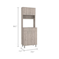 Santa Maria 1 Drawer 1 Shelf Area Pantry With Adjustable Metal Legs Light Grey Light Gray Particle Board