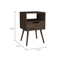 Haverson 1 Drawer 1 Shelf Nightstand Dark Walnut Brown Particle Board