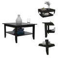Danvers Rectangle Coffee Table Black Wengue Black Particle Board