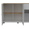 Sayville 2 Drawer 2 Shelf Kitchen Island White And Pine White Particle Board