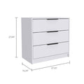 White 3 Drawer Rectangle Dresser White Particle Board