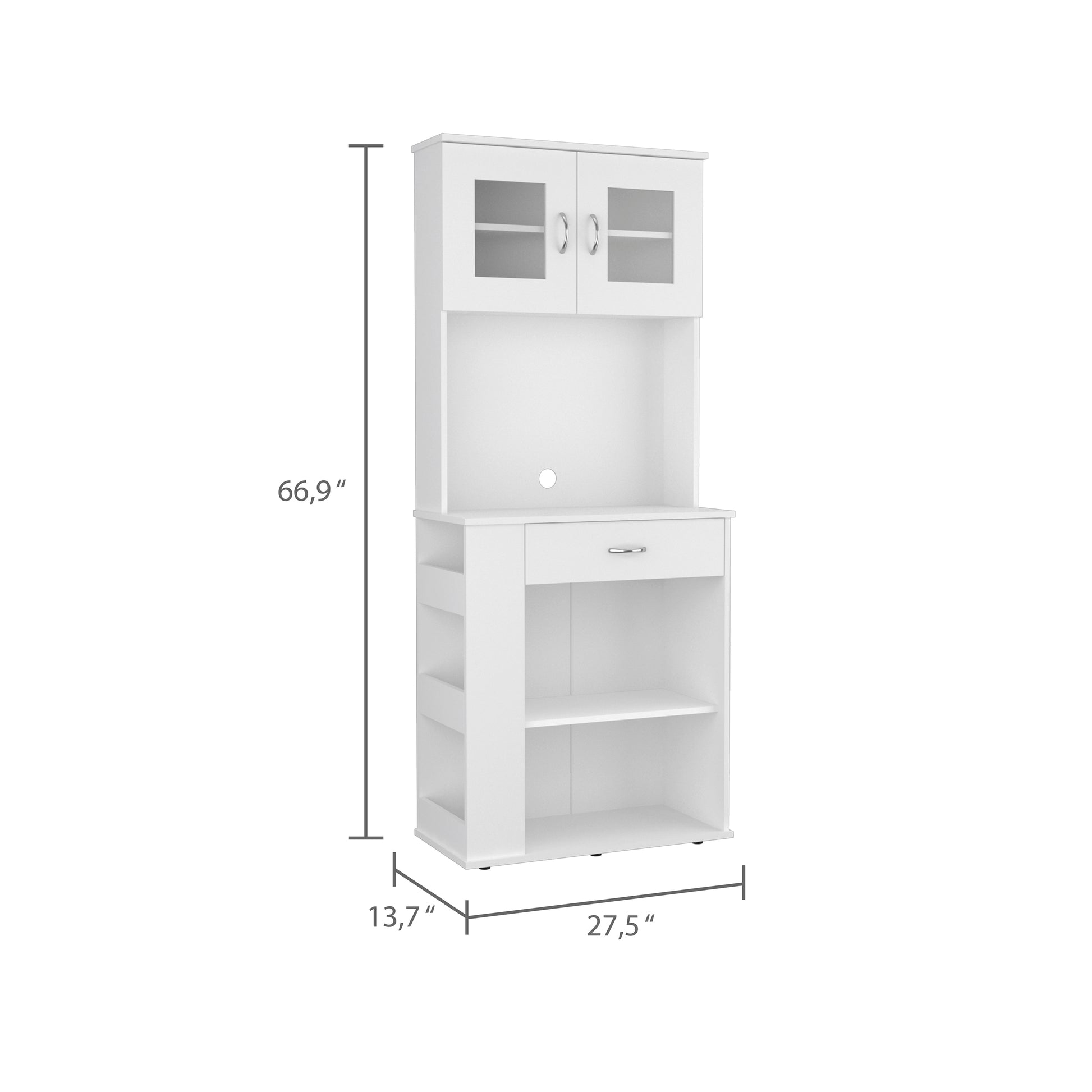 Hopkins 1 Drawer 3 Shelf Pantry Cabinet White White Particle Board