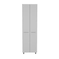 Nalani Rectangle Pantry Cabinet White Freestanding 5 Or More Shelves White White Primary Living Space Particle Board