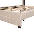 Full Size Storage Bed Velvet Upholstered Platform Bed With A Big Drawer Beige Beige Velvet