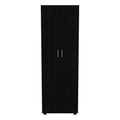 Chagrin 2 Shelf Rectangle Armoire Black Wengue Black Particle Board