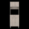 Santa Maria 1 Drawer 1 Shelf Area Pantry With Adjustable Metal Legs Light Grey Light Gray Particle Board