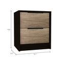 Black Wengue And Pine 2 Drawer Nightstand Black Particle Board