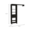 Lenox 1 Drawer 4 Shelf Closet System Black Wengue Black Particle Board