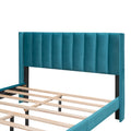 Queen Size Storage Bed Velvet Upholstered Platform Bed With A Big Drawer Blue Blue Velvet