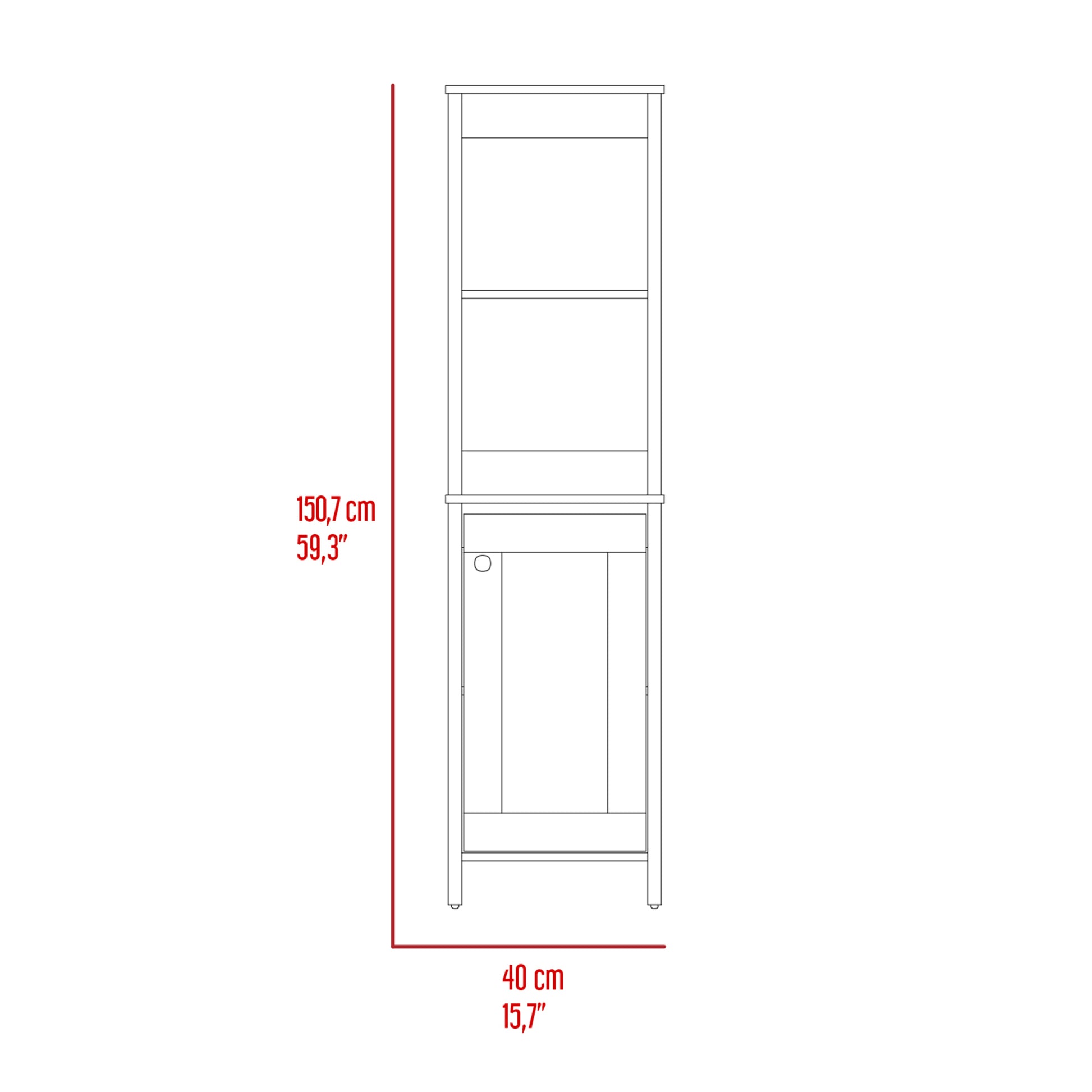 Hanover 4 Shelf Linen Cabinet Light Oak And White White Particle Board