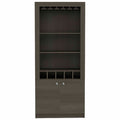 Smokey Oak 3 Shelf Rectangle 5 Bottle Bar Cabinet Brown Particle Board