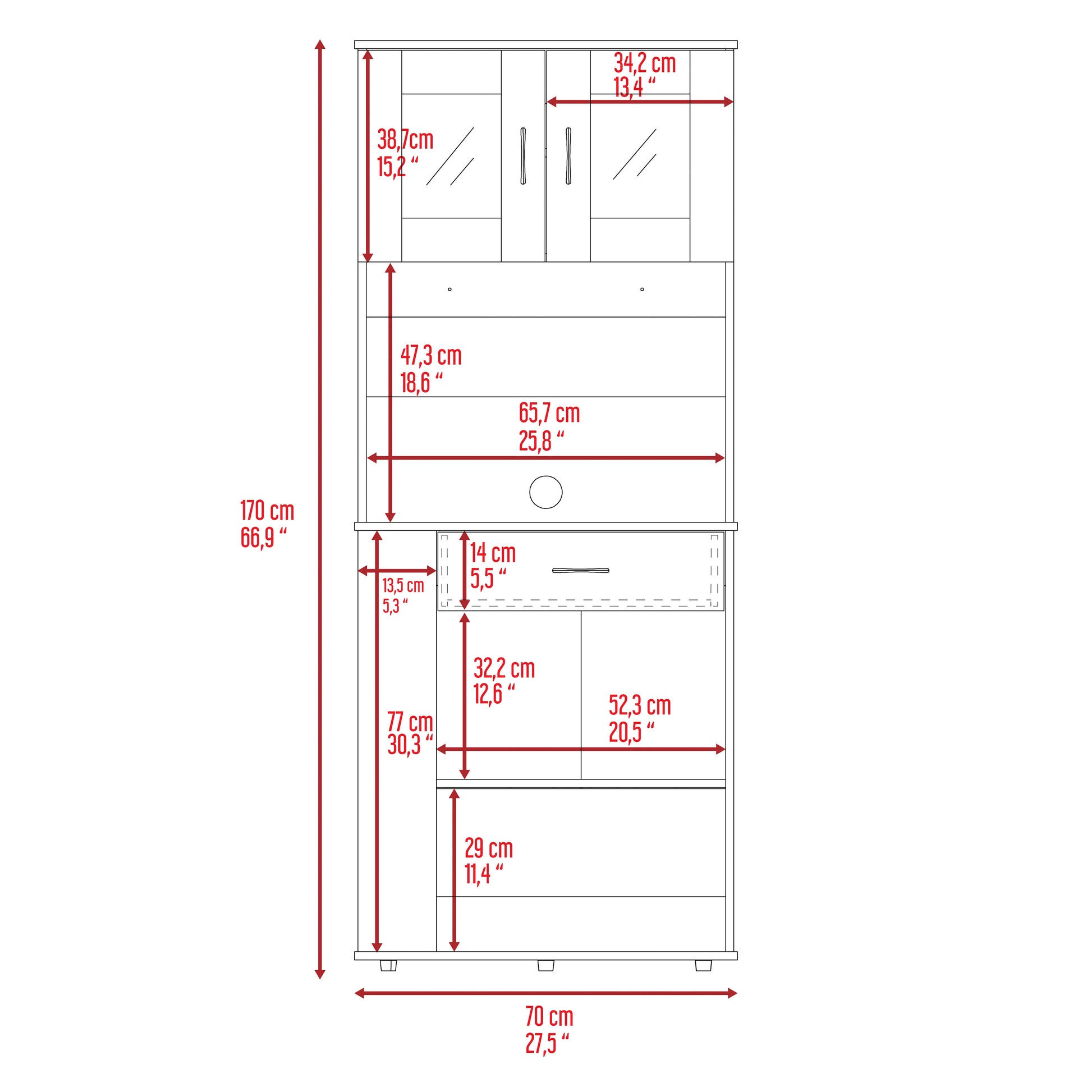 Hopkins 1 Drawer 3 Shelf Pantry Cabinet White White Particle Board