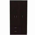 Rowaton 2 Drawer 3 Door Armoire Black Wengue Black Particle Board