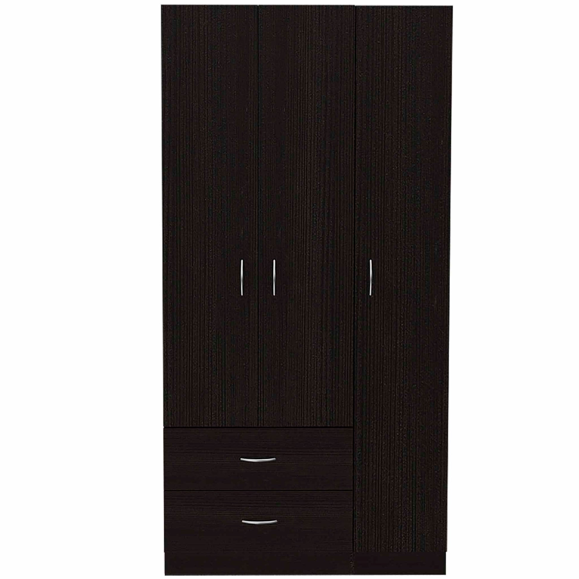 Rowaton 2 Drawer 3 Door Armoire Black Wengue Black Particle Board