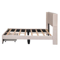 Full Size Storage Bed Velvet Upholstered Platform Bed With A Big Drawer Beige Beige Velvet
