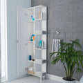 White 5 Shelf Linen Cabinet White Particle Board