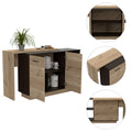 Chesterfield 2 Shelf 1 Drawer Kitchen Island Black Wengue And Light Oak Black Particle Board