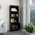 Shell Beach 1 Drawer 3 Shelf Bookcase Black Wengue Black Particle Board