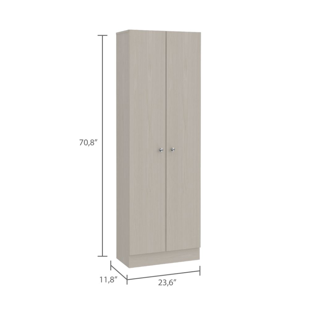 Buxton Rectangle 2 Door Storage Tall Cabinet White Washed Oak White Particle Board