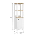 Hanover 4 Shelf Linen Cabinet Light Oak And White White Particle Board