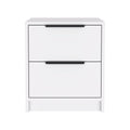 Cannon 2 Drawer Nightstand White White Particle Board