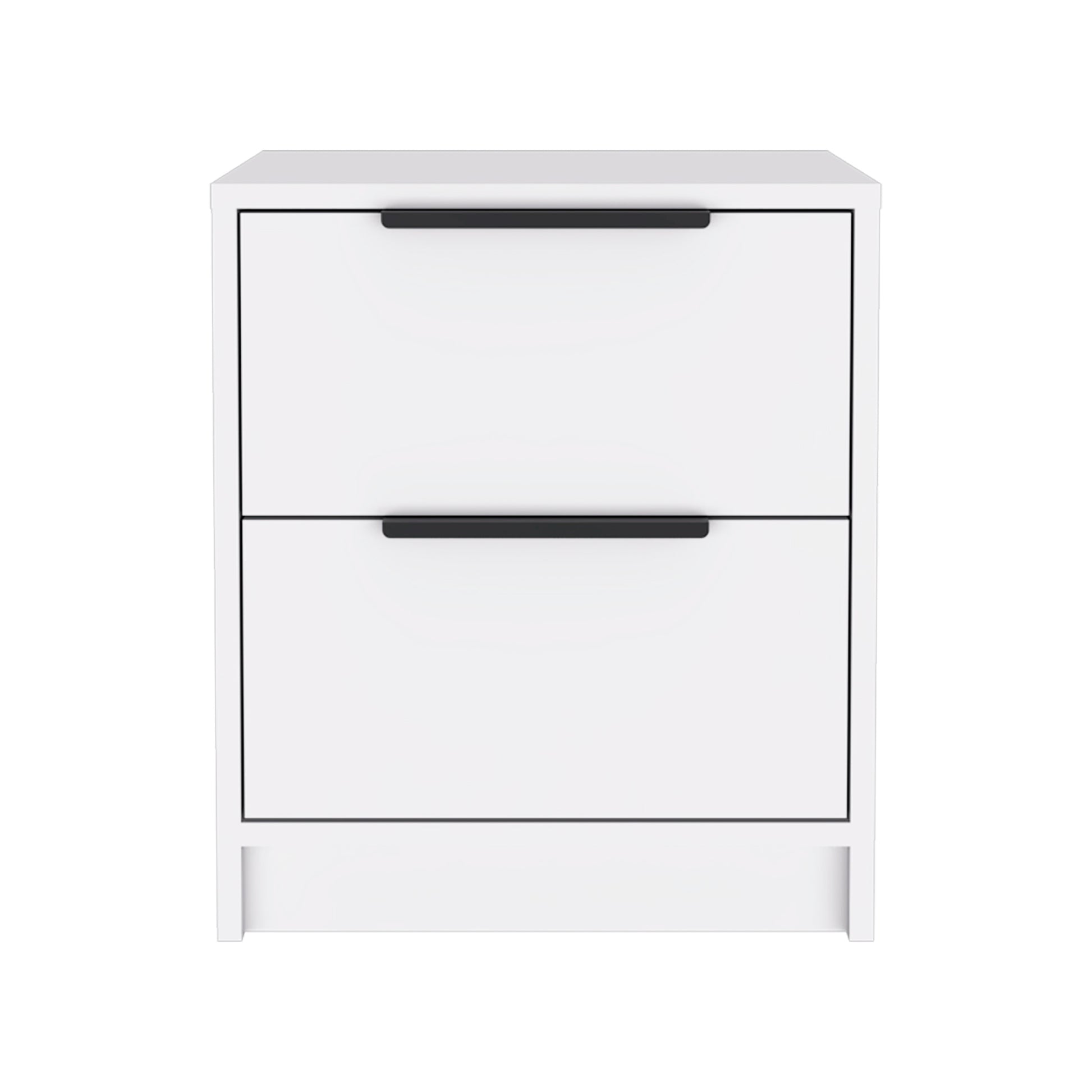 Cannon 2 Drawer Nightstand White White Particle Board