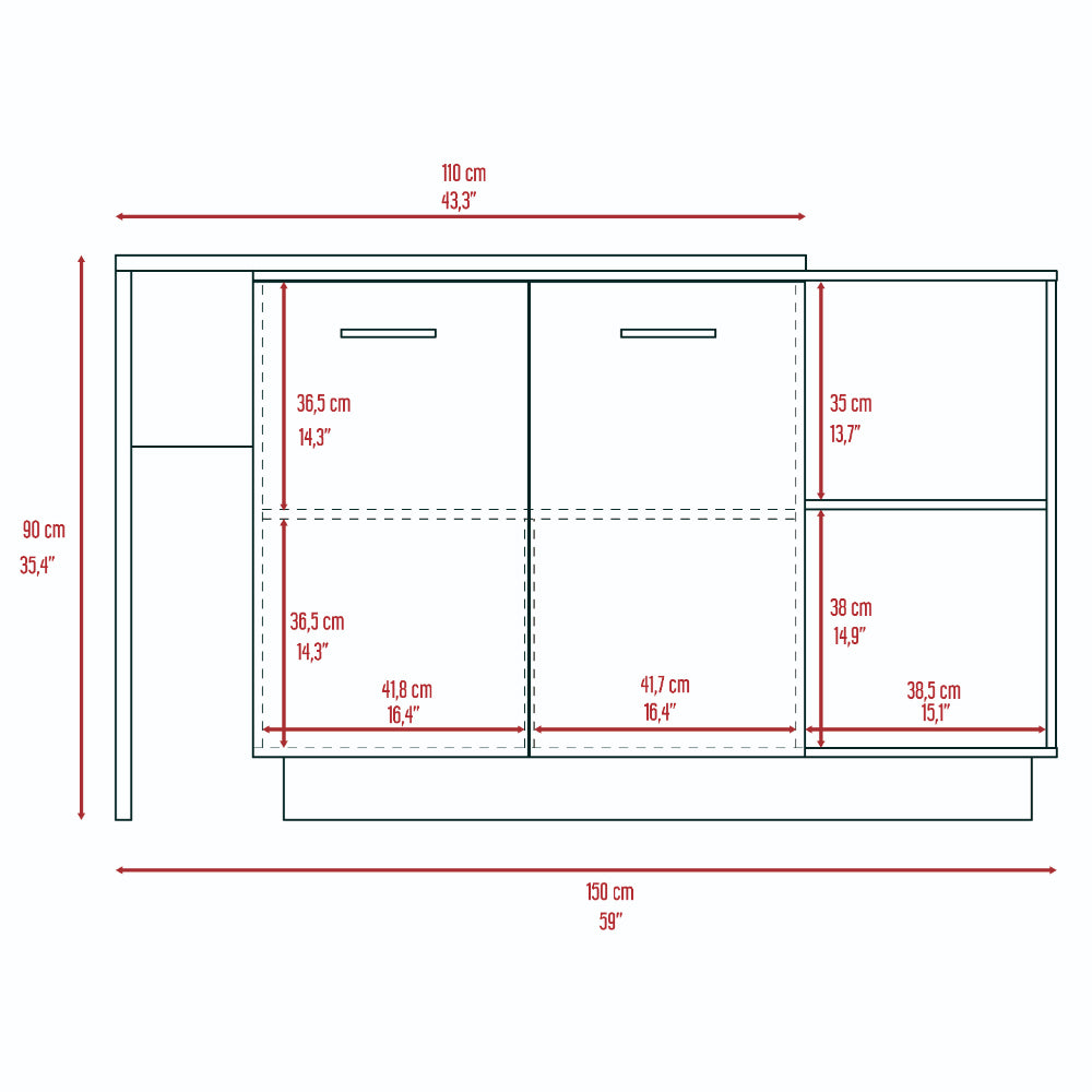 Chesterfield 2 Shelf 1 Drawer Kitchen Island Black Wengue And Light Oak Black Particle Board